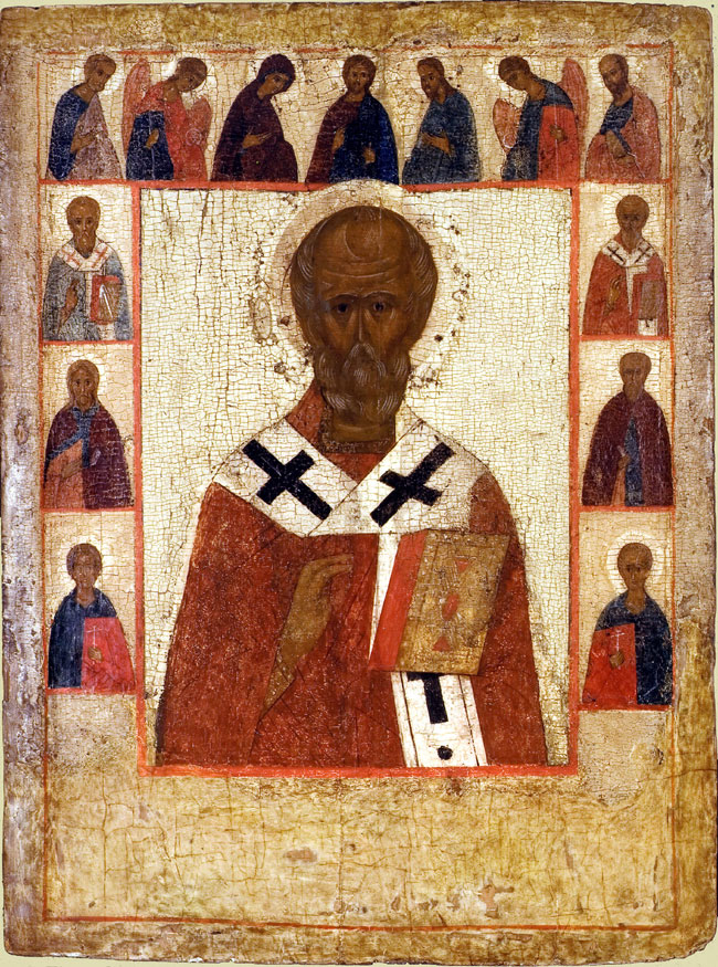 HEILIGER NIKOLAUS MIT DEESIS UND HEILIGEN